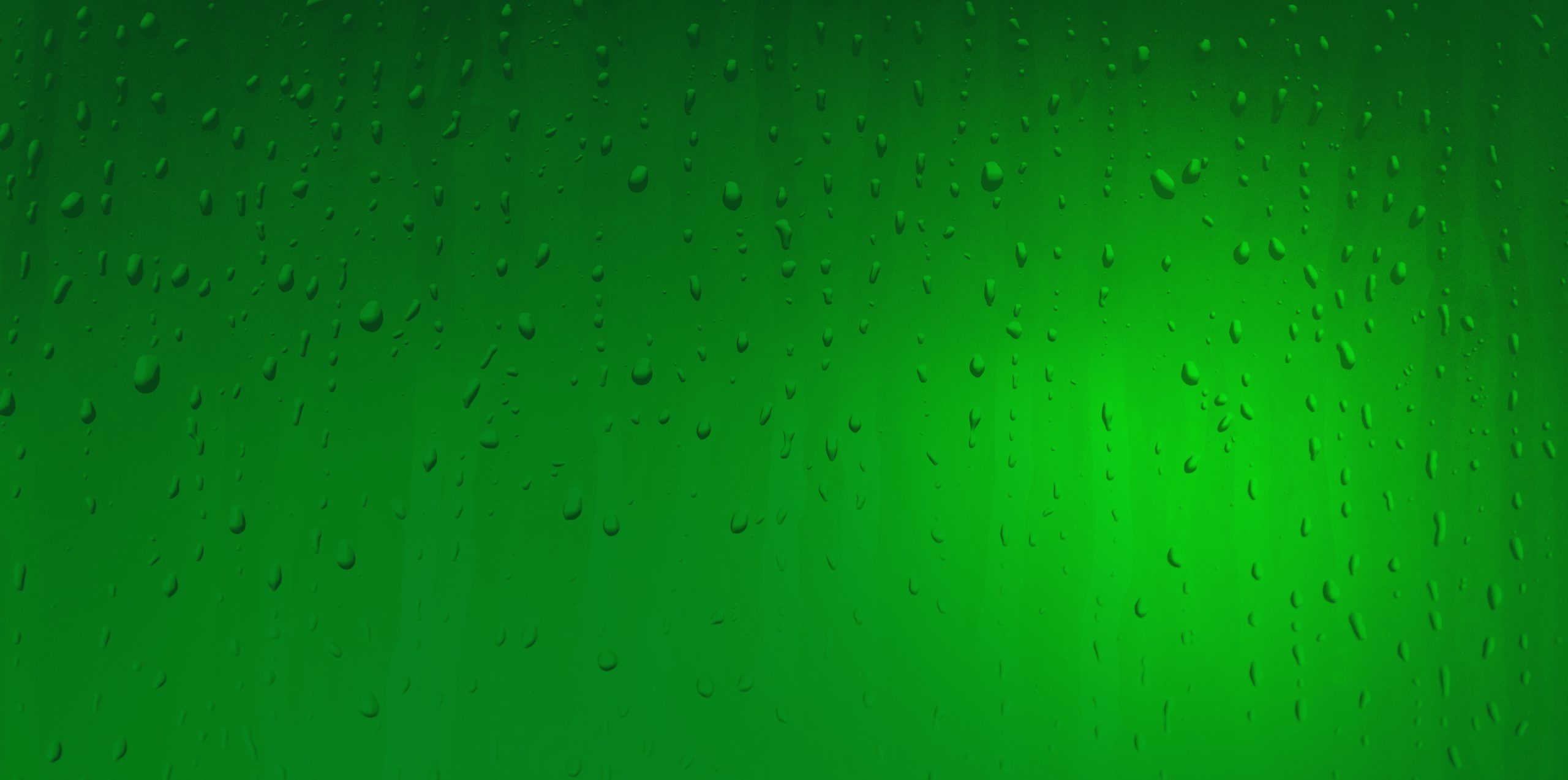 Green Background with condensation water droplets